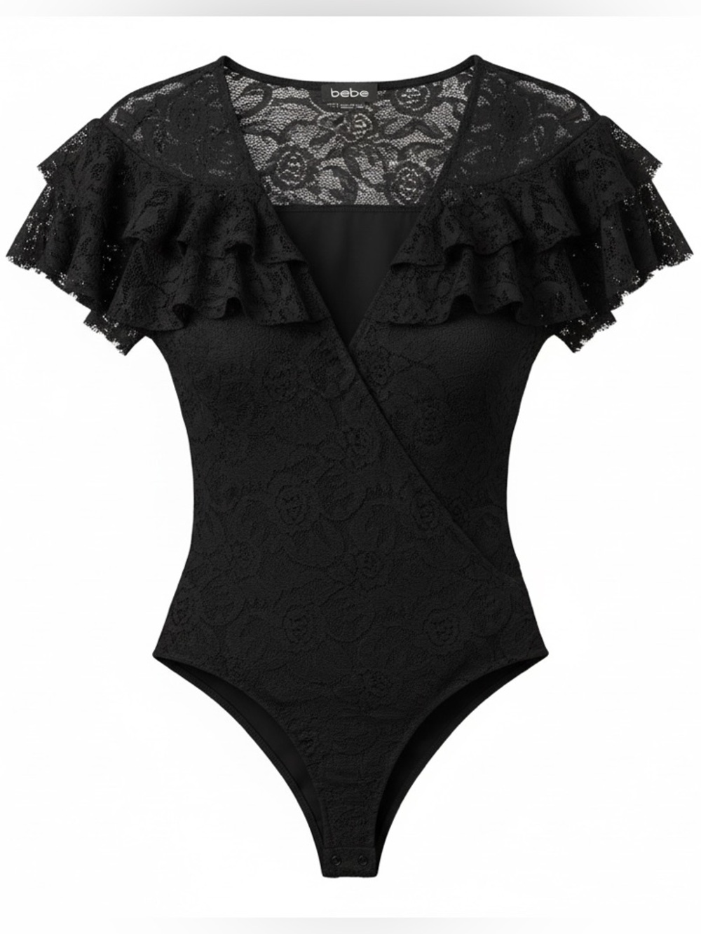 New Bebe Lace Flutter Sleeve Bodysuit
